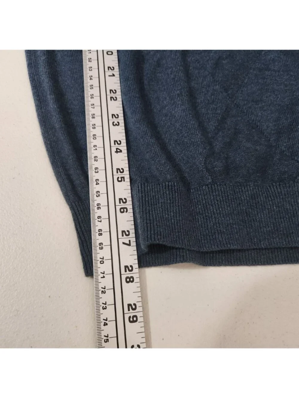 Van Heusen Mens Sleeveless Knit Sweater Vest Large Teal Diamond Pattern